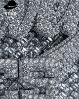 Chaîne cubaine Hip Hop en or 9K 10K 14K 18K avec pendentif lettre en diamant de laboratoire VVS et saphir glacé, collier prénom de luxe pour rappeurs