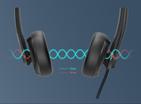Casque filaire HD large bande YHS34/YHS34 Lite avec double interface QD+RJ9 (double/mono)