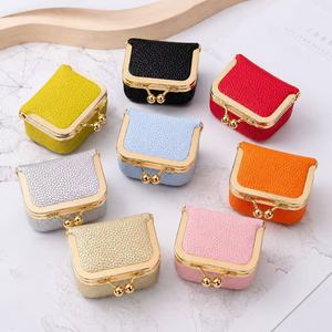 Stylish Small Change <b>Pouch</b> – Textured PU Leather with Gold Metal Frame, Perfect for Travel & Daily Use, Wholesale Accepted - Product Image 1