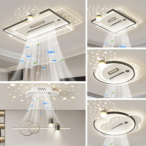 Ventilador de techo de espectro completo con luz, toma de corriente oculta e iones negativos para sala de estar y dormitorio - Product Image 2