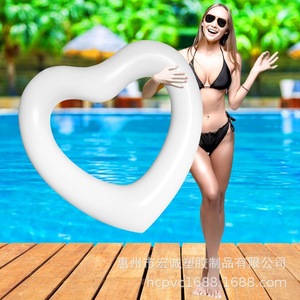 ห่วงยางว่ายน้ำรูปหัวใจสีขาวขนาด 110 ซม. ผลิตจาก PVC เป็นมิตรกับสิ่งแวดล้อม สำหรับผู้ใหญ่ทุกเพศ - Product Image 4