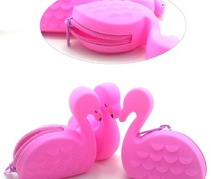 2024 Best-selling High Quality <b>Cute</b> Shaped Flamingo Silicone Coin <b>Purse</b> Silicone Bag - Product Image 5