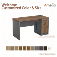 Bureau de direction moderne et simple avec tiroirs, poste de travail informatique pour personnel et gestionnaires, table de bureau en bois durable