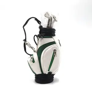 Golf Gift Set Desktop Tas Golf Pena Pemegang dengan Jam dan 3 Pulpen