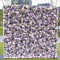 Großhandel Künstliche Blumenwand mit Gemischten Pfingstrosen- und Rosenblüten für Hochzeits-Fotohintergrund, Social Media, Schaufenster-Dekoration in Maßanfertigung