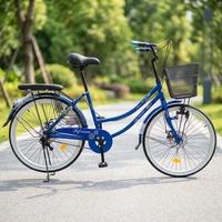VTT Nouveau Design 24 pouces 21 Vitesses Cadre en Acier Frein à Disque Fourche et Jantes en Alliage d'Aluminium Pédales Ordinaires Vélo de Montagne pour Hommes