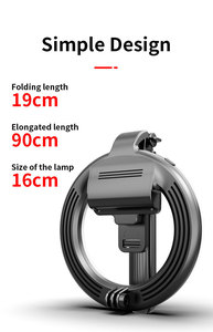 Anneau lumineux portable réglable pour selfie, alimenté par batterie, pour téléphone portable, maquillage, diffusion en direct L07 - Product Image 5