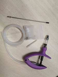 पशु चिकित्सा स्वचालित निरंतर प्लास्टिक सिरिंज 5 एमएल बैंगनी कैथीटर खुराक समायोज्य टिकाऊ वैक्सीन इंजेक्शन गन पंप - Product Image 6