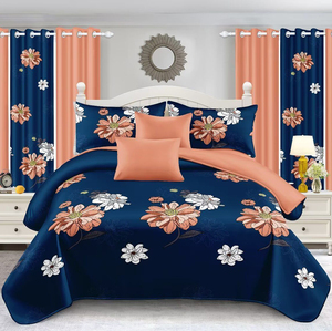 Copripiumino stampato con tessuto per la casa blu profondo set copriletto da stampa copriletto in poliestere - Product Image 1