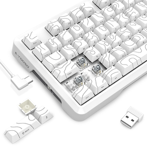 81-key Rgb Mechanical Gaming Keyboard 3-mode Hot-swap Gasket with Topographic Pattern Side-printed Keycaps 2.4ghz <b>Wireless</b> Usb-c - Product Image 5