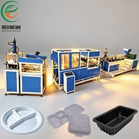 Automatische hogesnelheids thermoformmachine voor wegwerp plastic PP voedselborden, maaltijdtrays, clamshell dozen en lunchcontainers.