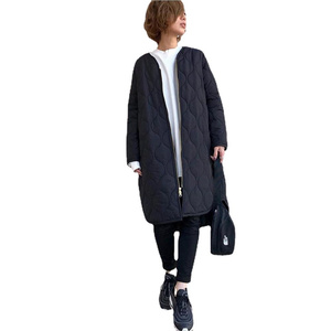 Doudounes d'hiver Coton rembourré Dames Coréennes Chaudes Couleur Solide Manches Longues Diamant <span class=keywords><strong>Treillis</strong></span> Manteaux Chauds pour Femmes - Product Image 5