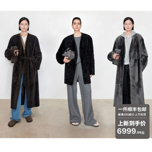 Cappotto lungo da <span class=keywords><strong>donna</strong></span> in vera pelliccia di <span class=keywords><strong>Shearling</strong></span> di alta qualità di alta qualità - Product Image 2