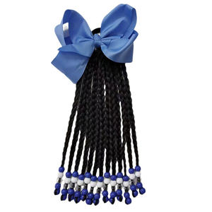 Perruque synthétique pour enfants africains, dreadlocks, perles, <span class=keywords><strong>queue</strong></span> <span class=keywords><strong>de</strong></span> <span class=keywords><strong>cheval</strong></span> <span class=keywords><strong>avec</strong></span> nœud, accessoires pour cheveux, couvre-chef, vente en gros, <span class=keywords><strong>queue</strong></span> <span class=keywords><strong>de</strong></span> <span class=keywords><strong>cheval</strong></span> pré-tressée pour enfants - Product Image 5