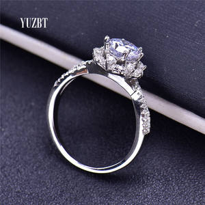 Argento 925 originale 1 carato Brilliant Cut Pass <span class=keywords><strong>Diamond</strong></span> <span class=keywords><strong>Test</strong></span> D Color Moissanite Infinite Arm Ring per le donne Wedding Fine Jewelry - Product Image 2