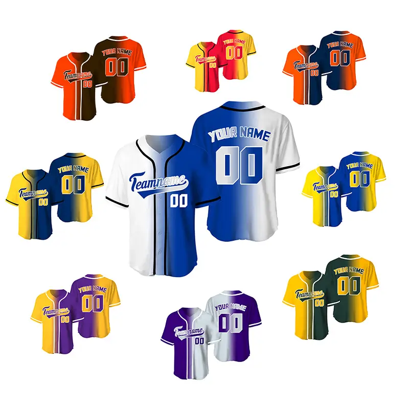 Custom Mesh 100% Polyester Baseball-Shirt schnell trocknende atmungsaktive bestickte Baseball-Trikots Männer Sublimation Baseball-Trikot