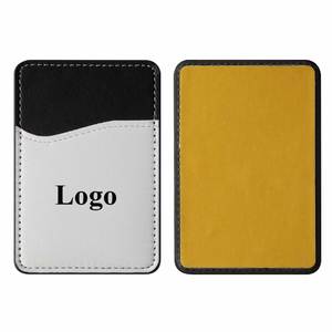 Custom Logo Screen Printing Wholesale Phone Card Stick-On Mobile Phone PU Leather Card Holder for Promotional <b>Gifts</b> - Product Image 1