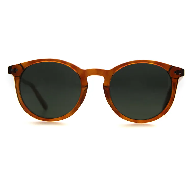 Trendy Retro Custom Womens Round Shades Polarized Acetate Sunglasses