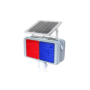 Solar Traffic Flashing Light Led Display Screen Ip65 Aluminum Pole Mount Road Safety Warning Light - Product Image 1