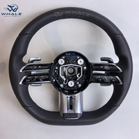 Volant en cuir et fibre de carbone personnalisé avec palettes de changement de vitesse pour Mercedes-Benz W205 W213 X253 C200 Classe C - Amélioration de l'intérieur