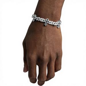 Bracelet tennis en moissanite pour femmes et hommes, chaîne et maillons en argent sterling 925 de luxe avec clarté VVS - Product Image 1