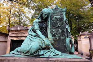 Estatua <span class=keywords><strong>de</strong></span> Dama <span class=keywords><strong>Triste</strong></span> <span class=keywords><strong>de</strong></span> Tamaño Real en Latón y Cobre Verde, Escultura <span class=keywords><strong>de</strong></span> Bronce con Patina para Exteriores y Cementerios - Product Image 5