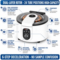 Centrífuga de Laboratorio Clínica y Médica con Rotor de Doble Capa, 15ml/12ml, 3500rpm, Ultra Silenciosa (55dB), Freno Ajustable y Pantalla LCD