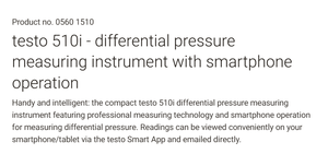 Manómetro Diferencial Inalámbrico Inteligente Testo 510i, Instrumento Portátil de Medición de Aire - Product Image 4