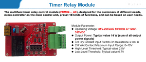 Frm02 5V/12V/24V 10a Módulo de relé multifuncional de <span class=keywords><strong>2</strong></span> canales Interruptor de temporizador de retardo de ciclo Módulo de relé programable autoblocante - Product Image 2