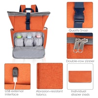 Outdoor Casual 300D Schneeflocke Windel rucksack Hell Bunt Große Kapazität Easy Carry Mehrere organisierte Taschen Gefaltetes Oberteil
