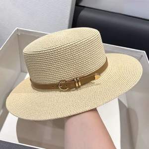 女性のための2025年フラット織り帽子夏カスタム麦わら帽子 - Product Image 5