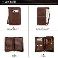 Étui à Cigares de Voyage en Cuir Personnalisé 5 en 1 Multifonctionnel de Luxe Portable pour Accessoires de Fumeur, Papier à Rouler et Tabac