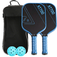 Raquette de pickleball Guanlin-27 FC KT700 16 mm sans bordure, motif uni, entraînement, imitation carbone, fibre de verre, haute qualité, pour enfants, extérieur