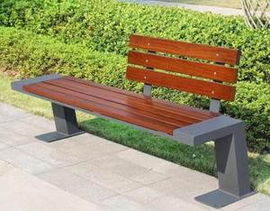 Yüksek Kaliteli Modern Paslanmaz Çelik Ahşap Açık Hava Park Bankı Konforlu Dayanıklı Su Geçirmez Çevre Dostu Otel Alışveriş Merkezi Kullanımı İçin - Product Image 5