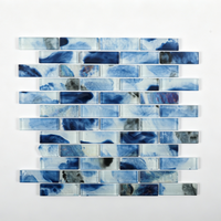 Centurymosaic Mosaïque de piscine personnalisée en verre cristal bleu, mosaïque jet d'encre carrée et en briques pour piscine et ligne d'eau