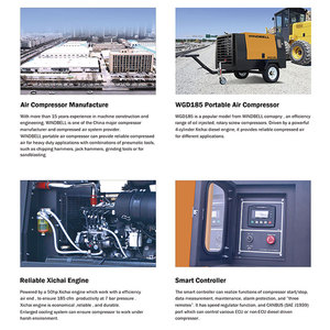 185cfm Máy nén khí di động động cơ diesel công nghiệp di động DIESEL Máy nén khí trục vít cho xây dựng - Product Image 5