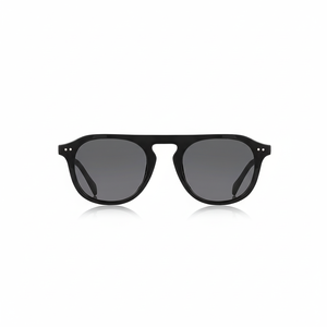 Lunettes de soleil unisexes noires brillantes légères UV400 à monture complète pour usage extérieur - Product Image 1