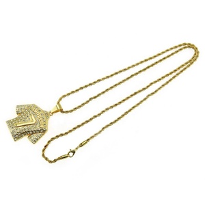 Collier pour homme 3D avec pendentif maillot de football 7, style hip-hop tendance, entièrement serti de diamants, vente en gros - Product Image 4