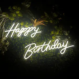 Letrero de neón LED personalizado para cumpleaños, cartel de neón para habitación, fiesta de cumpleaños, decoración de boda para el hogar, envío rápido sin cantidad mínima