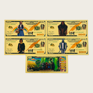 Nouveauté 2026 : Billet de banque plaqué or « Le <span class=keywords><strong>Magicien</strong></span> <span class=keywords><strong>d</strong></span>'<span class=keywords><strong>Oz</strong></span> » (4 modèles) – Idéal pour les cadeaux - Product Image 1