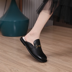 Высококачественные женские тапочки из натуральной кожи: легкие, модные, на плоской подошве, для улицы. Ограниченное предложение! - Product Image 6