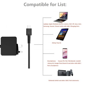 Regno Unito 65W USB tipo C caricabatterie compatibile 61W,60W,45W,30W,29W 18W per Air Pro HP Asus <span class=keywords><strong>Lenovo</strong></span> Xiaomi laptop <span class=keywords><strong>cellulare</strong></span> - Product Image 2