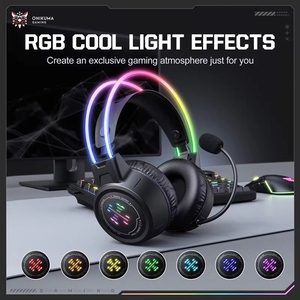 หูฟังเกมมิ่ง <span class=keywords><strong>ONIKUMA</strong></span> GT889 ไดรเวอร์ 50 มม. เสียงสเตอริโอ ไร้สาย 3 โหมด RGB 2.4G สายคาดศีรษะเรืองแสงแบบแขวน แบตเตอรี่ใช้งานได้ 60 ชั่วโมง - Product Image 6