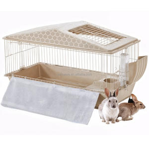 <span class=keywords><strong>Cage</strong></span> d'habitat en forme de maison pour petits animaux pour cochons d'inde et clapier à lapins avec stylo de jeu intégré pour animaux de compagnie - Product Image 2