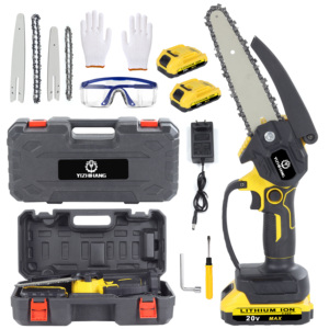 Tronçonneuse portable rechargeable de 6 pouces, petite scie à chaîne sans fil pour l'extérieur, outils de jardinage pour l'abattage d'arbres et la coupe du bois - Product Image 3