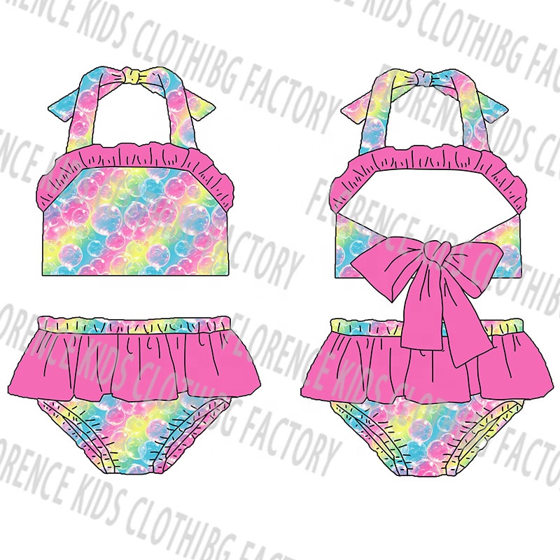 DH Children's Designer Swimsuit with OEM Supply Print Pattern for Girls