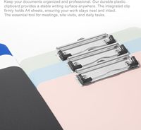 OEM/ODM, faible MOQ, porte-documents en plastique A4, matériau PP durable et imperméable, bloc-notes avec clip métallique pour fournitures de bureau et scolaires