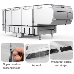 Vente en gros OEM personnalisation étanche Rip-Stop 5ème roue RV couverture UV résistant anti-déchirure durable RV couverture avec sangles coupe-vent - Product Image 2
