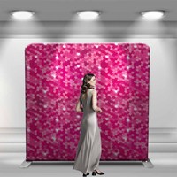 Toile de fond portable de haute qualité 7x7 pieds en tube d'aluminium avec impression par sublimation pour mariage, salon professionnel, photomaton