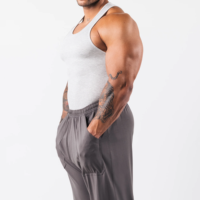 Entraînement course à pied tricot Compression maigre gilet côtelé sport Spandex coton hommes débardeur personnalisé côtelé Slim Fit débardeurs